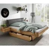 Wohnen Designbett mit zwei Bettkästen aus Wildeiche - Zennian (dreiteilig)