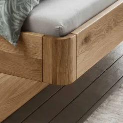 Wohnen Designbett mit zwei Bettkästen aus Wildeiche - Zennian (dreiteilig)