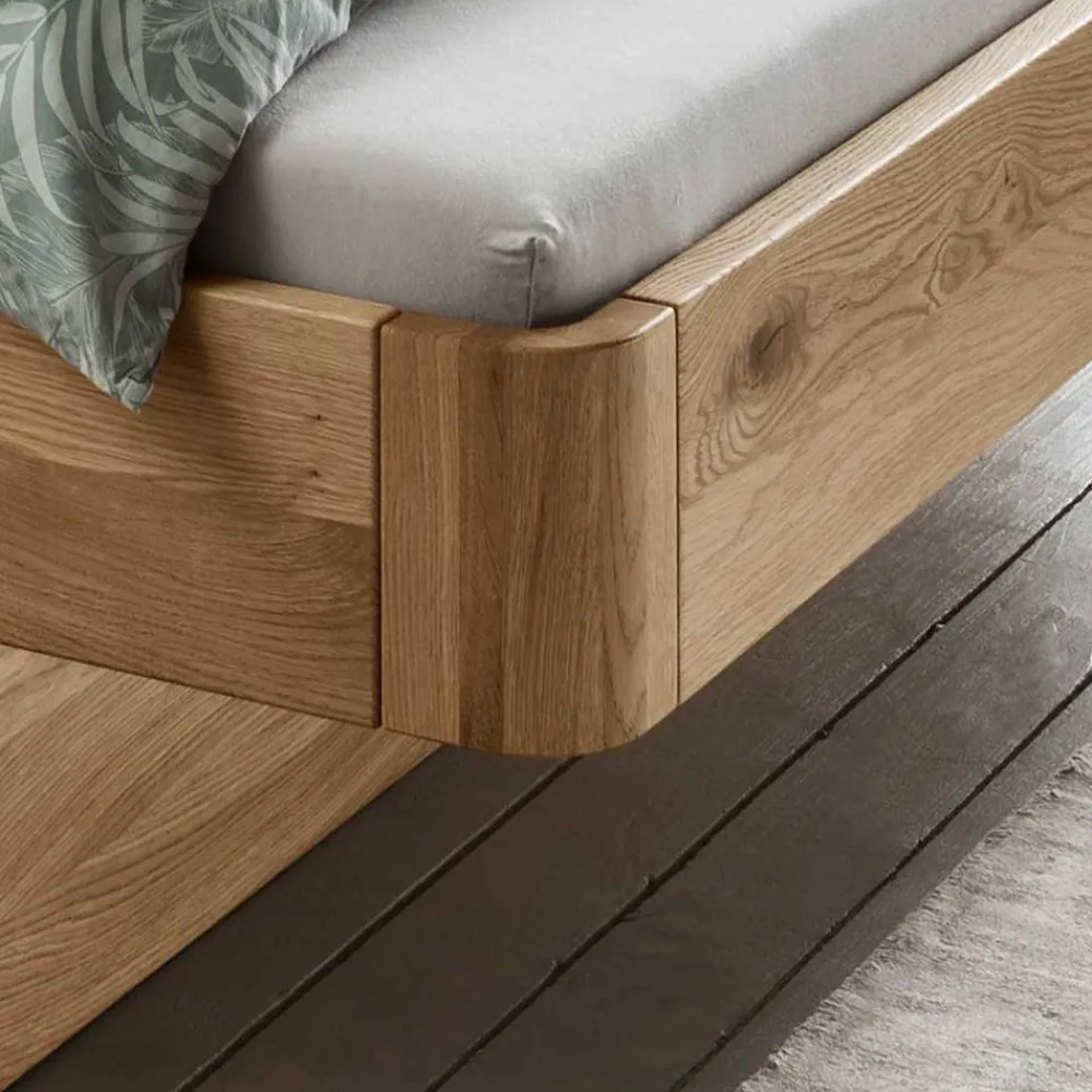 Wohnen Designbett mit zwei Bettkästen aus Wildeiche - Zennian (dreiteilig)