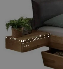 Wohnen Designbett mit zwei Bettkästen aus Wildeiche - Zennian (dreiteilig)