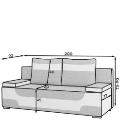 Wohnen Schlafsofas*Design-Bettcouch in Dunkelblau und Hellgrau - Brooks