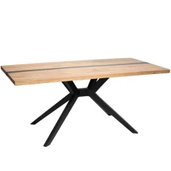 Wohnen Design-Eichentisch mit Buchenholz-Spidergestell - Drakura