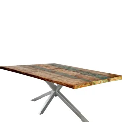 Wohnen Graue Möbel|Naturholzmöbel*Designer Altholz Esstisch in Mehrfarbig - Dembley