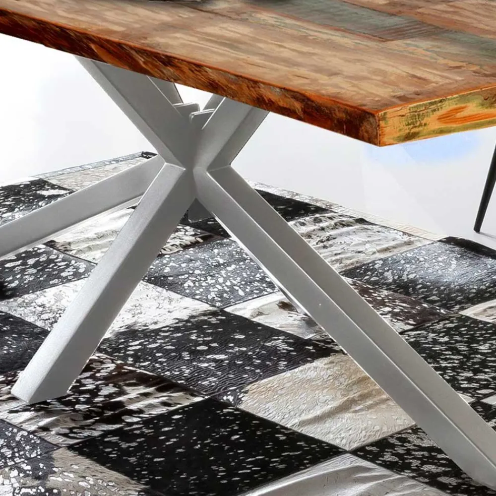Wohnen Graue Möbel|Naturholzmöbel*Designer Altholz Esstisch in Mehrfarbig - Dembley