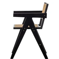 Wohnen Rattanmöbel*Designer Armlehnenstuhl aus Rattan Wiener Geflecht - Leano