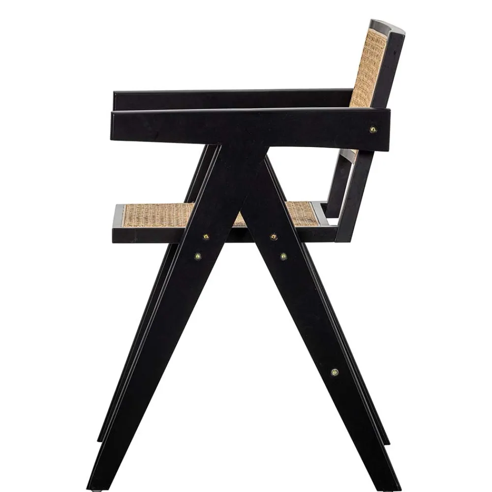 Wohnen Rattanmöbel*Designer Armlehnenstuhl aus Rattan Wiener Geflecht - Leano