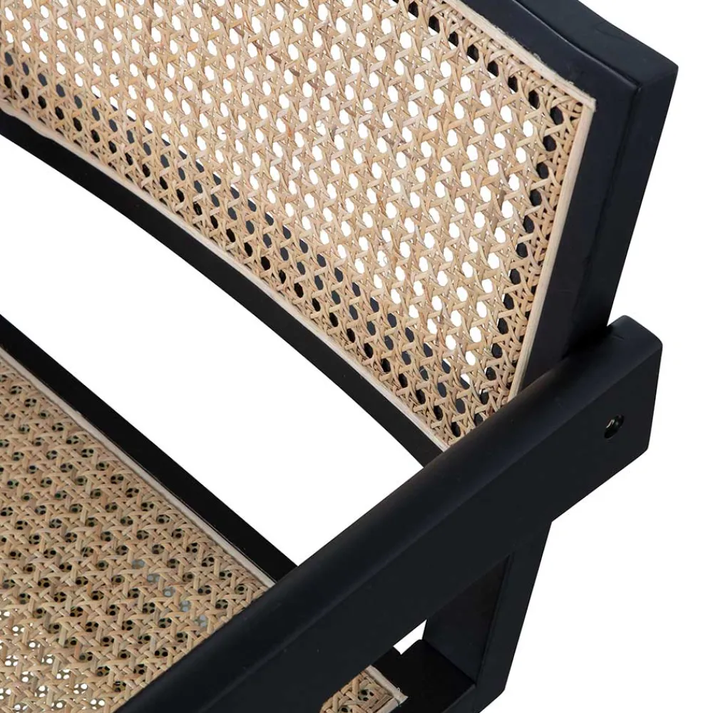 Wohnen Rattanmöbel*Designer Armlehnenstuhl aus Rattan Wiener Geflecht - Leano