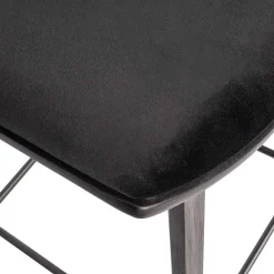 Wohnen Designer Barstuhl in Schwarz Samt - Laccaro (2er Set)