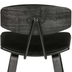 Wohnen Designer Barstuhl in Schwarz Samt - Laccaro (2er Set)