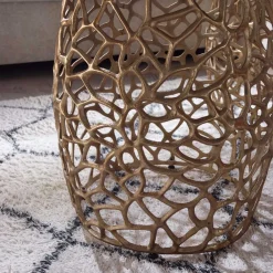 Wohnen Küchentische|Couchtisch*Designer Beistelltische aus Alu in Gold - Parakou (zweiteilig)