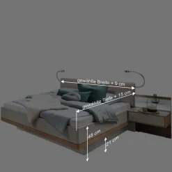 Wohnen Betten|Betten*Designer Doppelbett & Nachttische - Crascanu (dreiteilig)