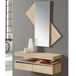 Wohnen Diele Komplett*Designer Flurmöbel Set mit Wandkonsole - Irvine (zweiteilig)