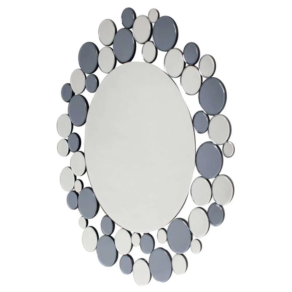 Wohnen Spiegel|Flurspiegel*Designer Glasspiegel in Grau & Silber - Martinez