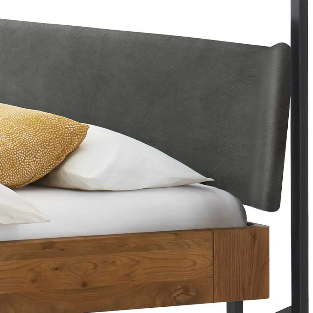 Wohnen Graue Möbel|Naturholzmöbel*Designer Himmelbett als Doppelbett - Adea