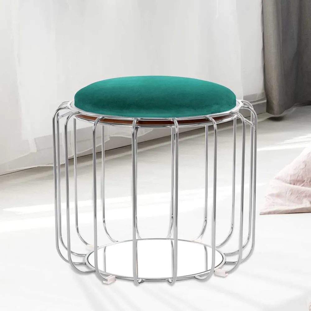 Wohnen Sessel & Hocker*Designer Hocker in Grün Samt - Mundary