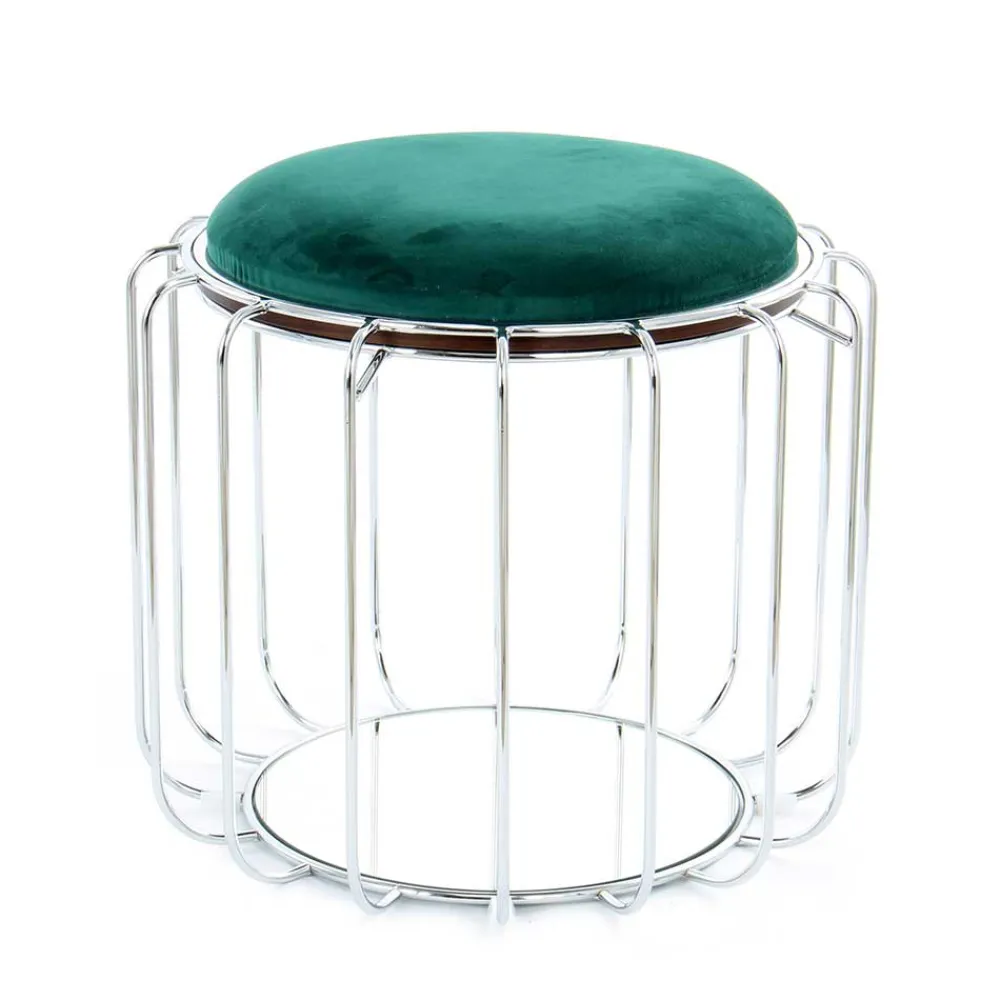 Wohnen Sessel & Hocker*Designer Hocker in Grün Samt - Mundary