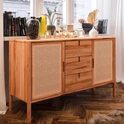Wohnen Sideboards & Kommoden|Sideboards & Kommoden*Designer Kommode mit zwei Wiener Geflecht Türen - Indrya
