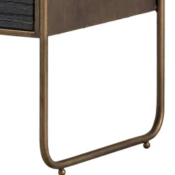 Wohnen Nachttische*Designer Nachtkommode in Schwarz & Altmessing - Sianner