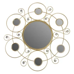 Wohnen Designer Spiegel aus Metall in Gold - Vurian