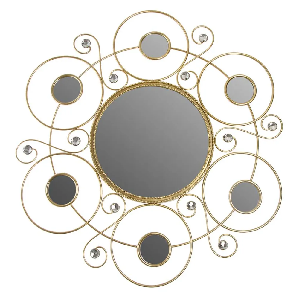 Wohnen Designer Spiegel aus Metall in Gold - Vurian