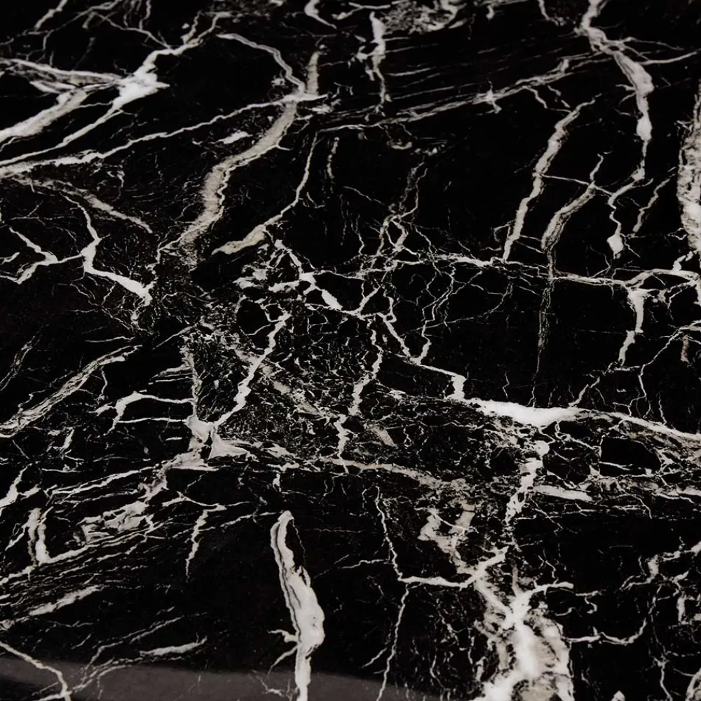 Wohnen Schwarze Möbel|Graue Möbel*Designer Tisch mit Glasplatte in Marmor Optik - Mooney