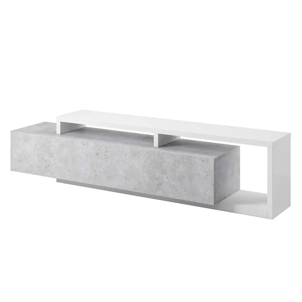 Wohnen Designer TV Anbauwand in Betonoptik - Venatio (dreiteilig)