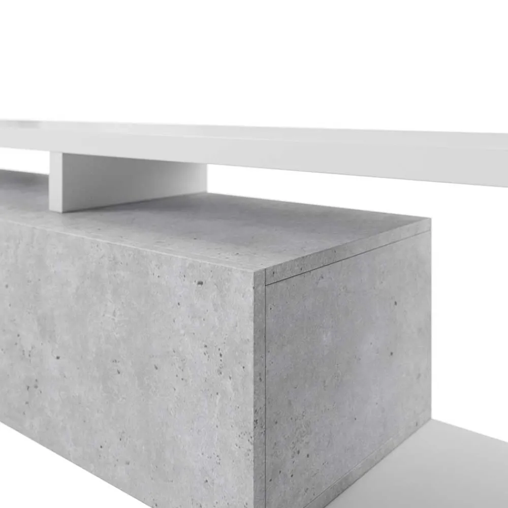 Wohnen Designer TV Anbauwand in Betonoptik - Venatio (dreiteilig)