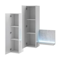 Wohnen Designer TV Anbauwand in Betonoptik - Venatio (dreiteilig)