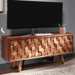 Wohnen Designer TV Board aus Sheesham Massivholz - Crabira