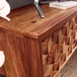 Wohnen Designer TV Board aus Sheesham Massivholz - Crabira