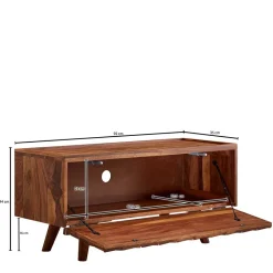 Wohnen Designer TV Board aus Sheesham Massivholz - Crabira