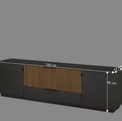 Wohnen Wohnwände|Wohnwand*Designer TV Wohnwand Set in Anthrazit - Cruzca (dreiteilig)