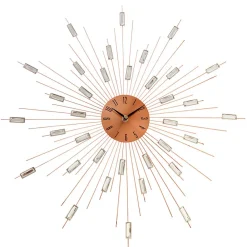 Wohnen Wanduhren*Designer Wanduhr in Kupfer mit Acrylglas Steinen - Rodrico