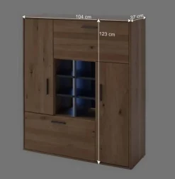 Wohnen Designer Wohnwand aus Eiche - Assela (vierteilig)