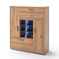 Wohnen Designer Wohnwand aus Eiche - Assela (vierteilig)