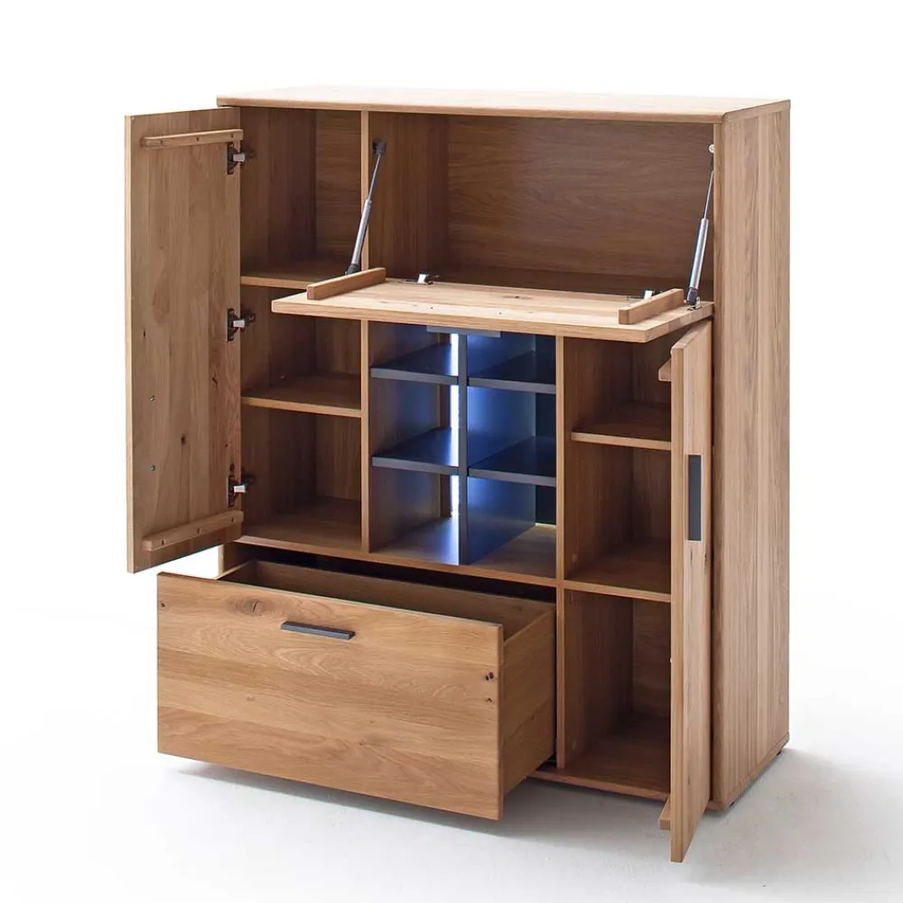 Wohnen Designer Wohnwand aus Eiche - Assela (vierteilig)