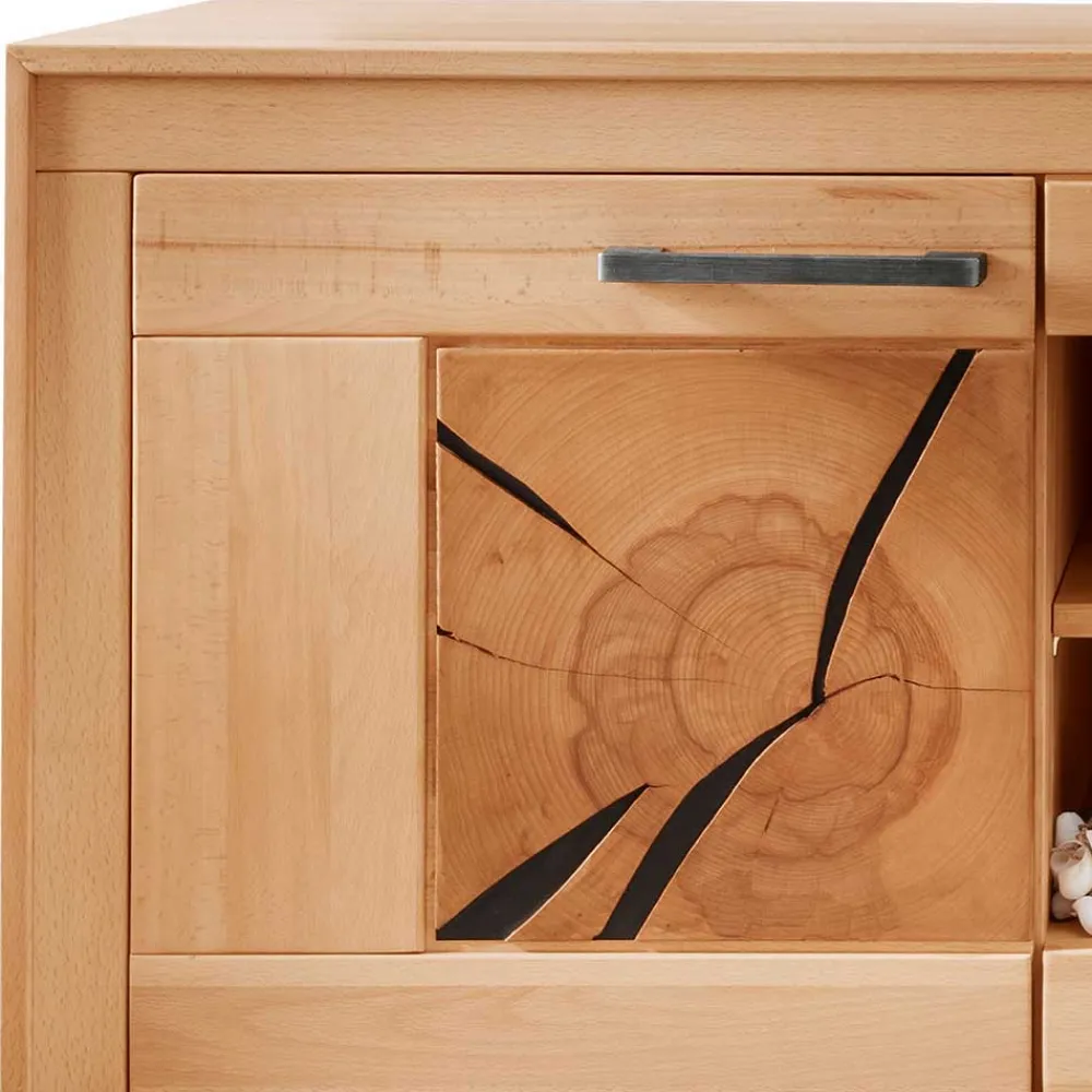 Wohnen Wohnzimmerschränke*Designer Wohnwand aus massiver Kernbuche - Sarosca (vierteilig)