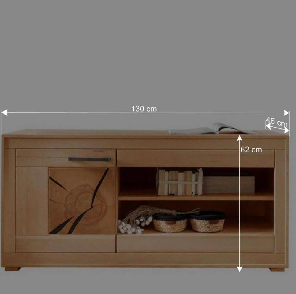 Wohnen Wohnzimmerschränke*Designer Wohnwand aus massiver Kernbuche - Sarosca (vierteilig)