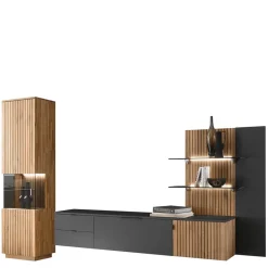 Wohnen Wohnwände|Wohnwand*Designer Wohnwand Möbel mit LED - Cruzca (dreiteilig)