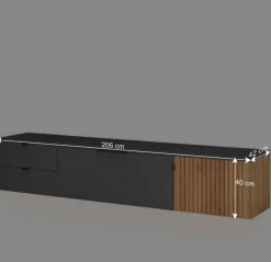 Wohnen Wohnwände|Wohnwand*Designer Wohnwand Möbel mit LED - Cruzca (dreiteilig)