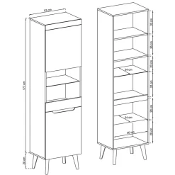 Wohnen Designer Wohnwand Scandi Chic - Olcian (vierteilig)