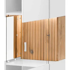 Wohnen Esszimmer-Vitrinen|Vitrinen*Designer Wohnzimmervitrine in Weiß und Eiche Bianco - Miloris