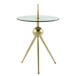 Wohnen Glasmöbel|Küchentische*Designer-Beistelltisch mit Glasplatte - Tellimo