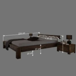 Wohnen Designerbett Locester in Braun