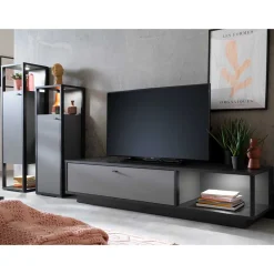 Wohnen Wohnzimmerschränke|Wohnwände*Designer-Wohnwand Möbel in Grau - Ridona (dreiteilig)