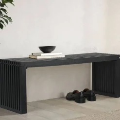 Wohnen Schuhschränke|Küchenbänke*Design-Garderobenbank in Schwarz - Andarina