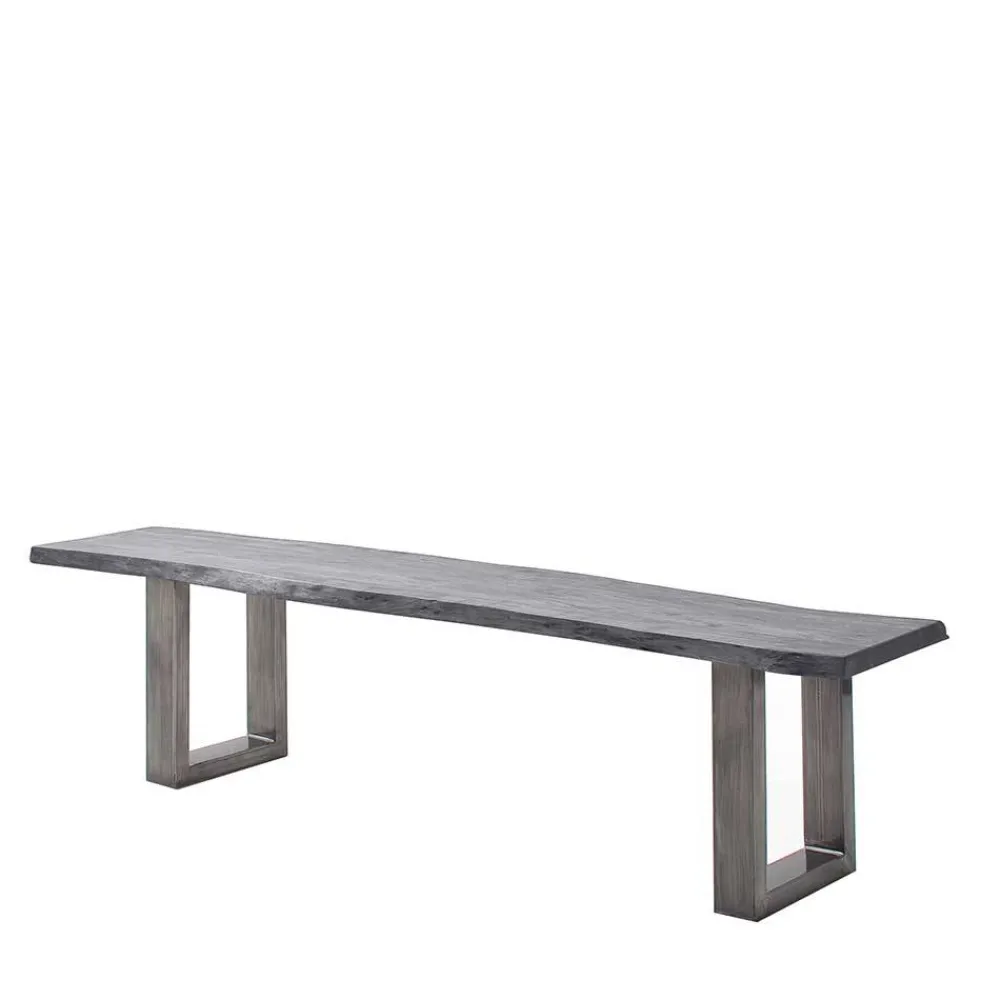 Wohnen Design-Küchenbank mit Baumkanten Akazie Grau - Salmasion