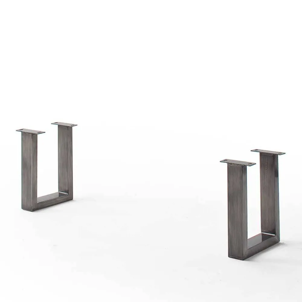 Wohnen Design-Küchenbank mit Baumkanten Akazie Grau - Salmasion