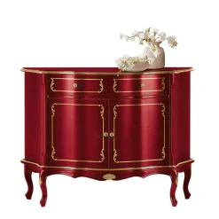 Wohnen Flurkommoden|Esszimmerschränke*Design-Kommode in Rot und Gold - Julya