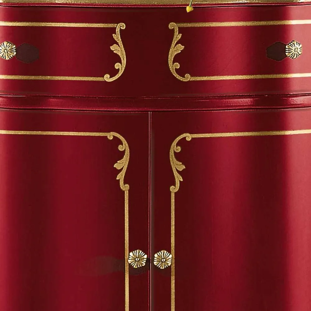 Wohnen Flurkommoden|Esszimmerschränke*Design-Kommode in Rot und Gold - Julya